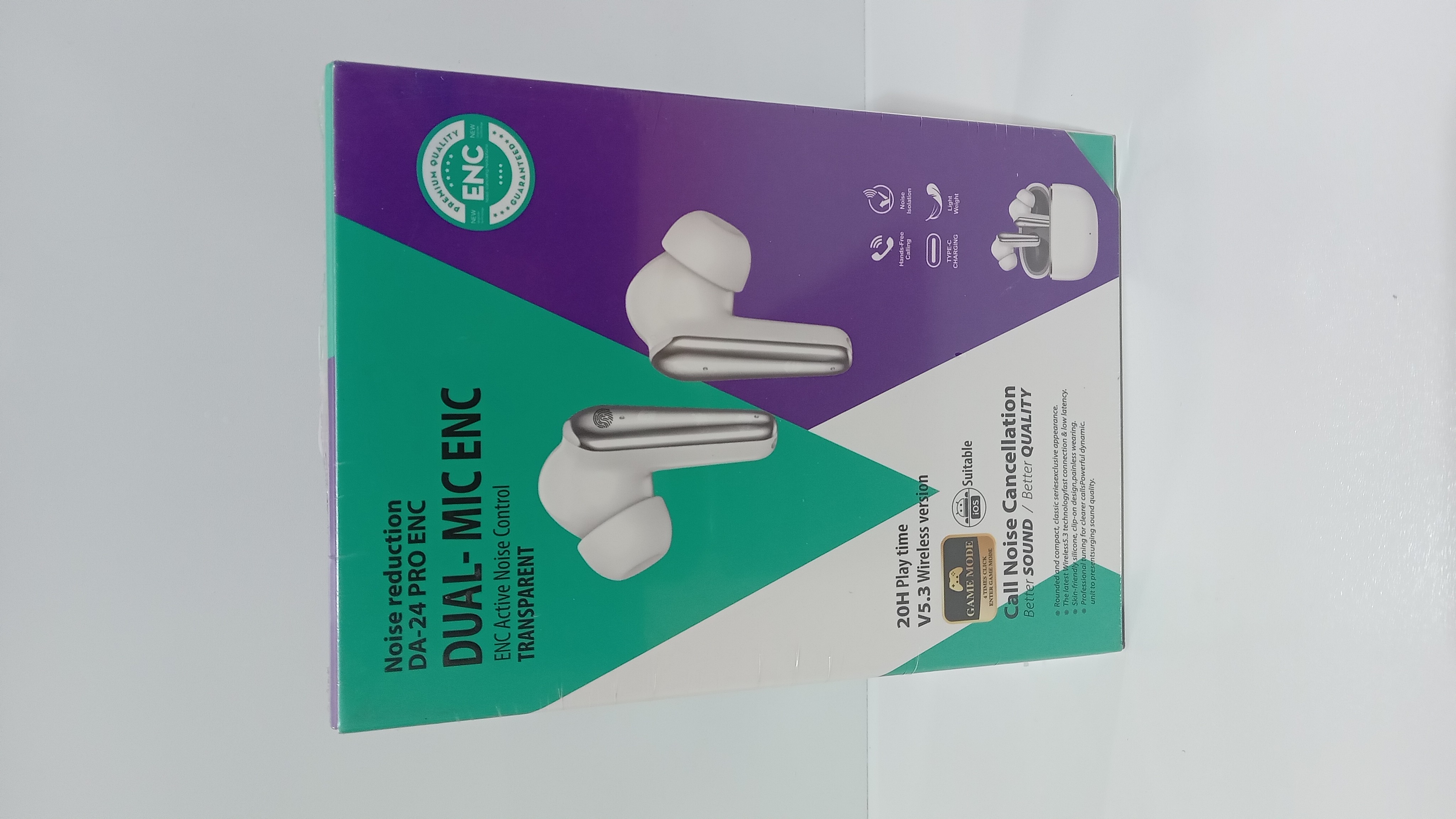هندزفری بلوتوثی مدل DA-24 PRO ENC (دارای حذف نویز و حالت گیمینگ)